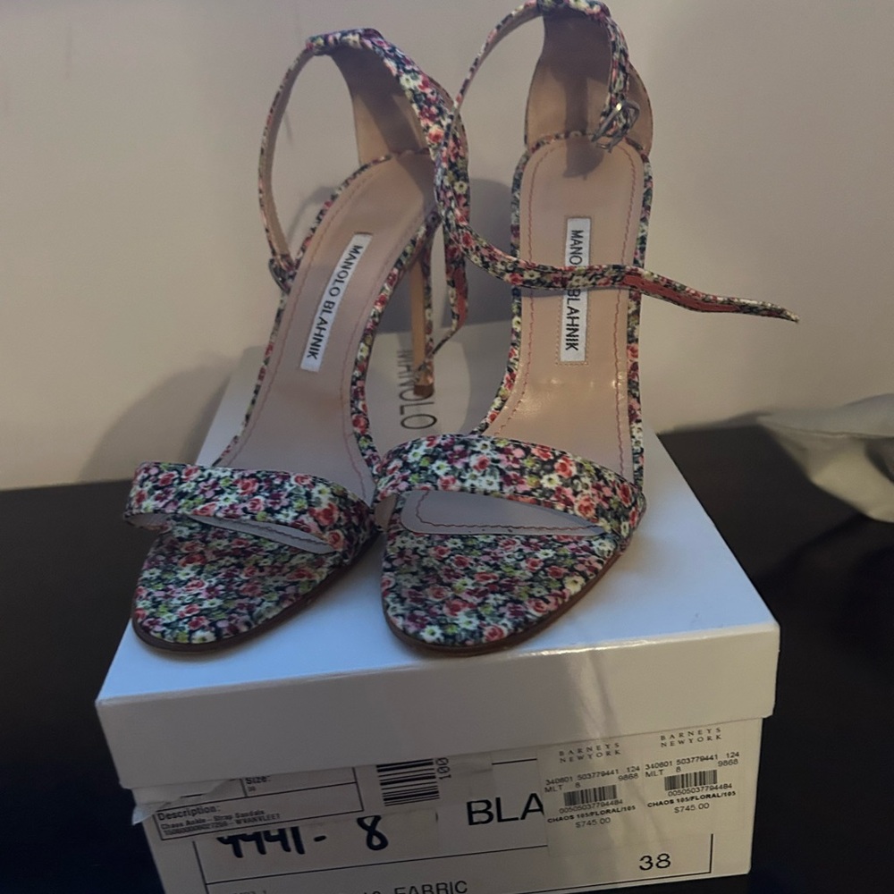 Manolo Blahnik Floral Multicolor Heels